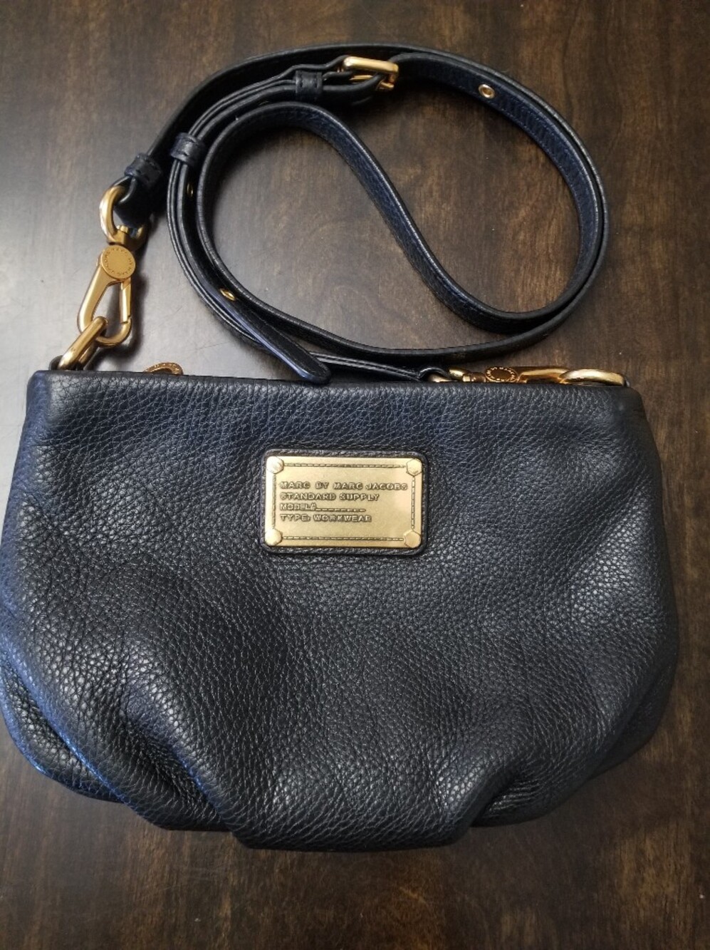 Marc by Marc Jacobs Black Pebble Leather Crossbody Purse